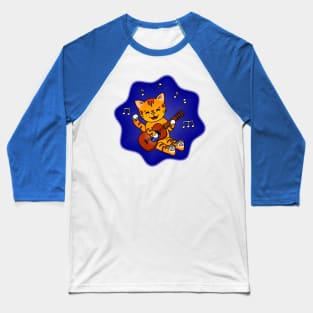 Guitar Cat Baseball T-Shirt